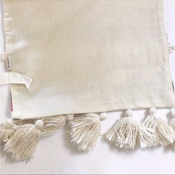 Pier 1 Imports Embellished Tassel Striped Table Runner NWT - Picture 7 of 10